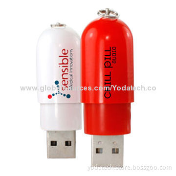 Pill USB Flash Drive, Plastic ABS, Ideal for Promotional Gift